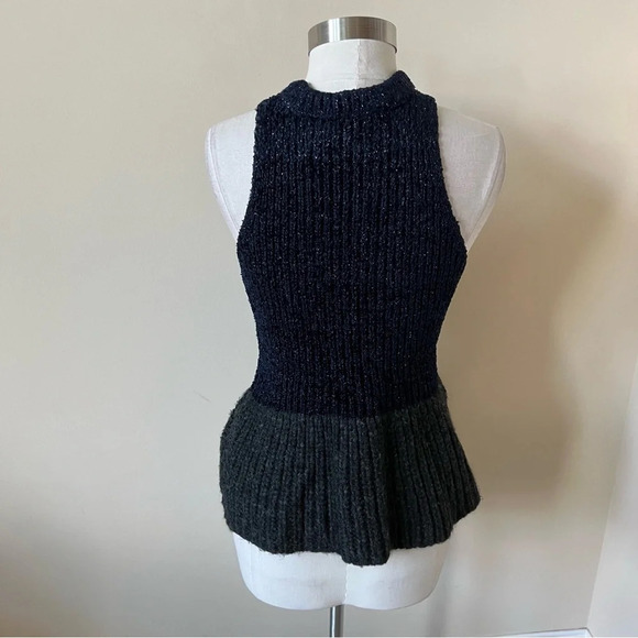 3.1 Philip Lim Metallic Peplum sweater top 17828 - Picture 4 of 8